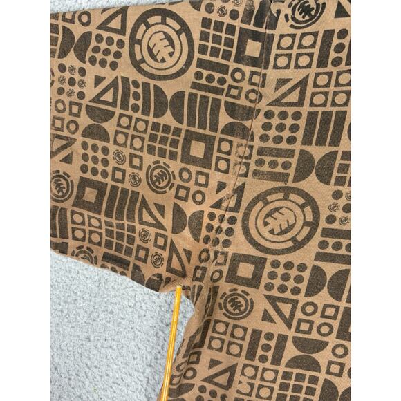 Vtg Element T-shirt Men’s Large Brown Logo AOP Skater Streetwear Grunge Y2K 90s - Picture 6 of 10